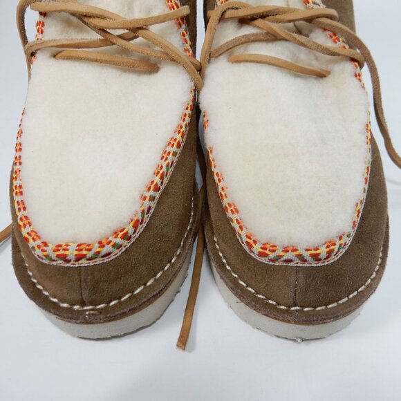 Beek Alpine Swift Ankle Boots Lace up Bootie Size 7 Suede Shearling Brown NEW - Picture 7 of 15